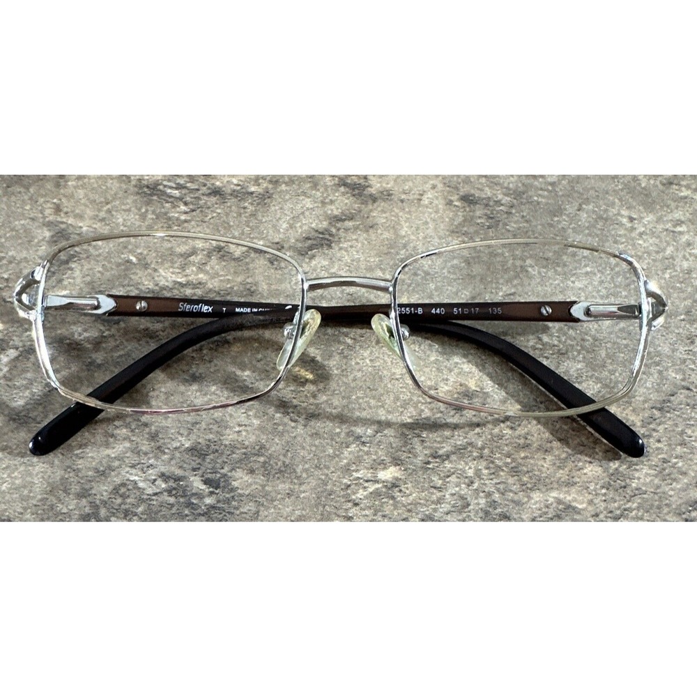 Sferoflex SF 2551B 440 Women's White Gold Flex Eyeglasses Frames 51-17-135-32 G6